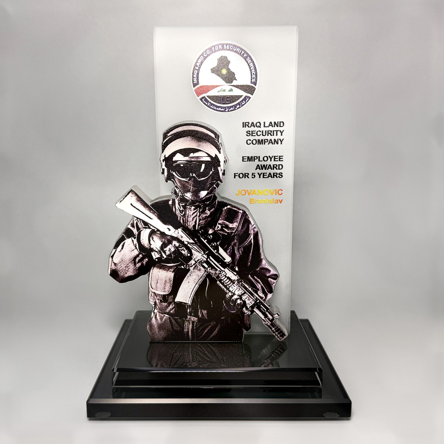 Награда военная из стекла